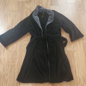 NWOT Nautica Black Fleece Robe Long One Size